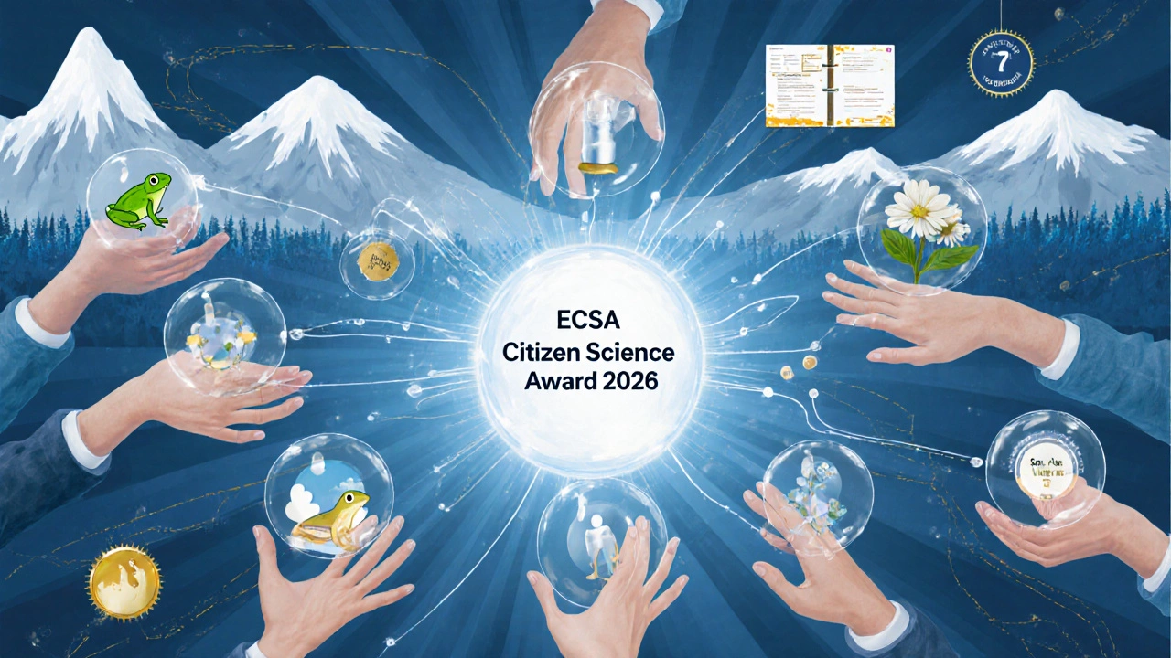 Vernetzte Hände aus ganz Österreich übertragen Daten in ein zentrales Citizen-Science-Portfolio.