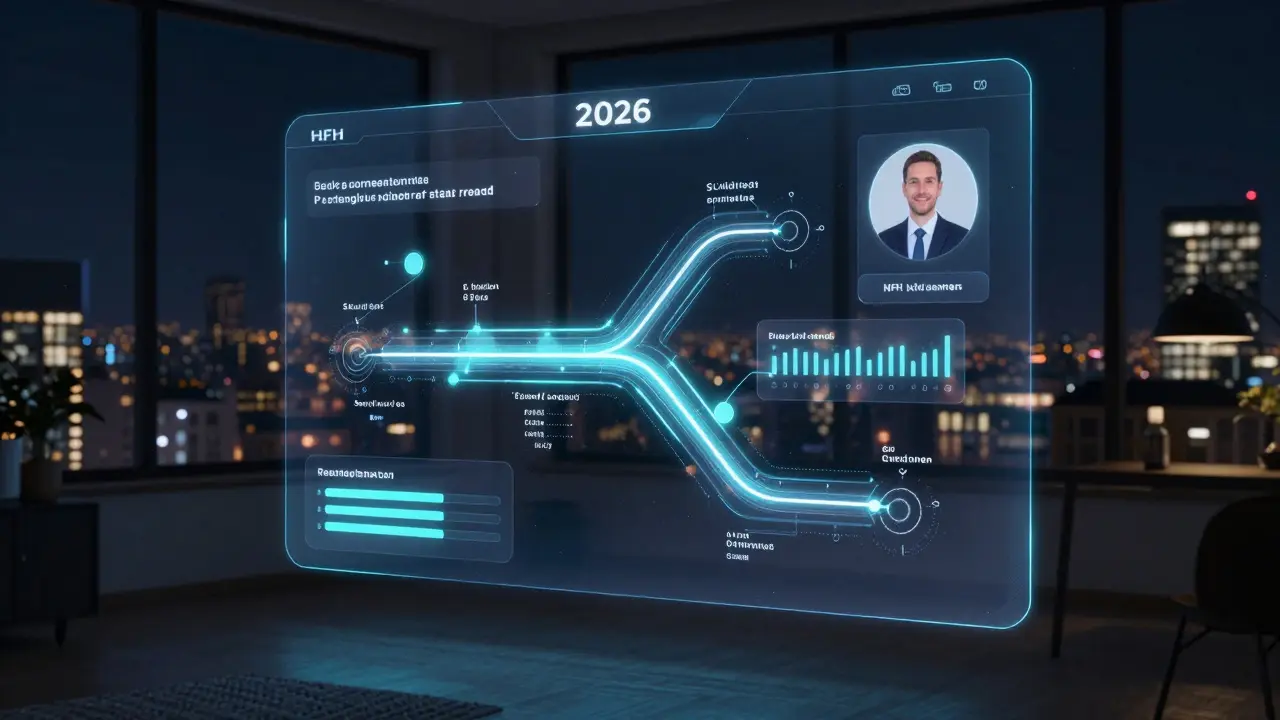 KI-gestützte Lernplattform mit personalisiertem Lernpfad als holografisches Interface.