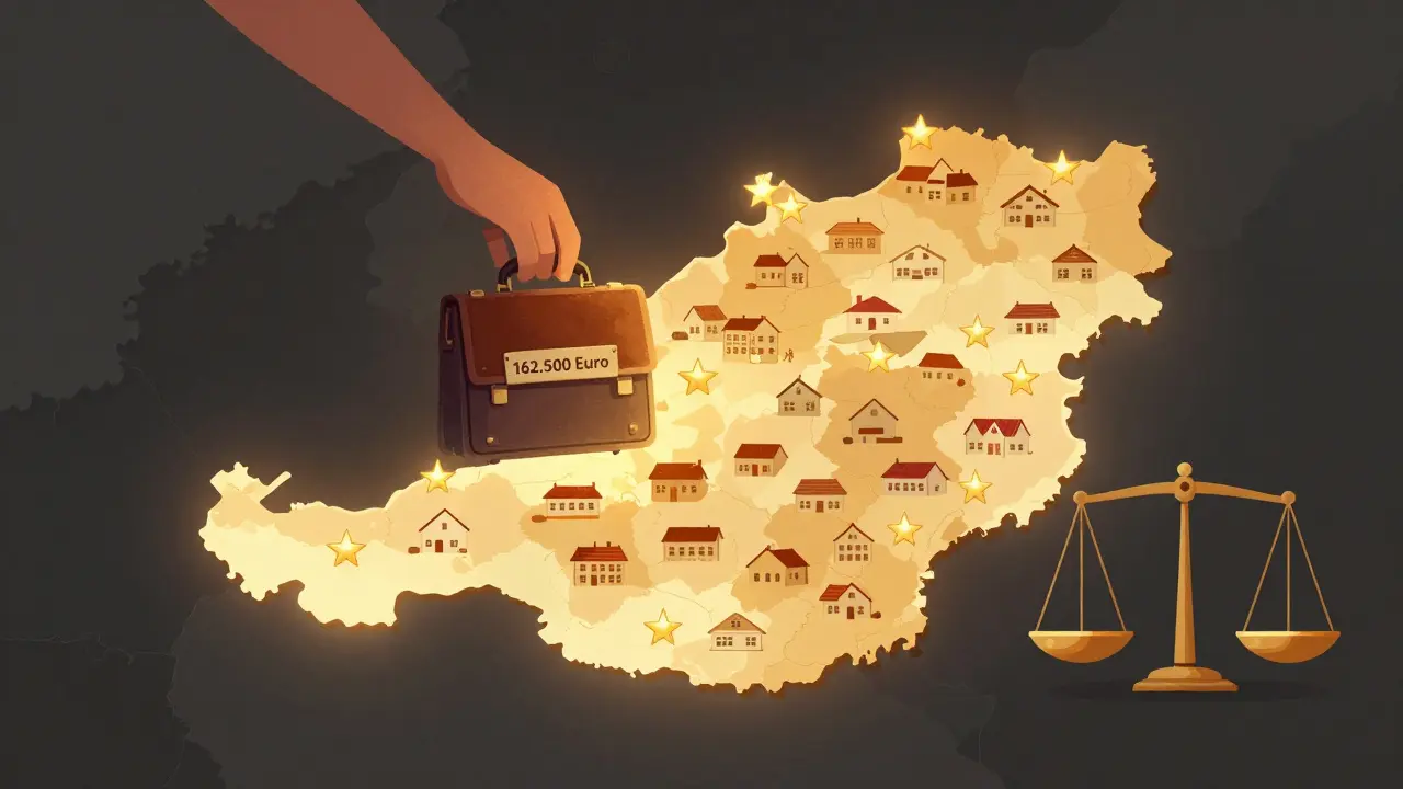 Karte Österreichs mit goldenen Sternen, die 400 benachteiligte Schulen mit zusätzlichem Förderbudget markieren.