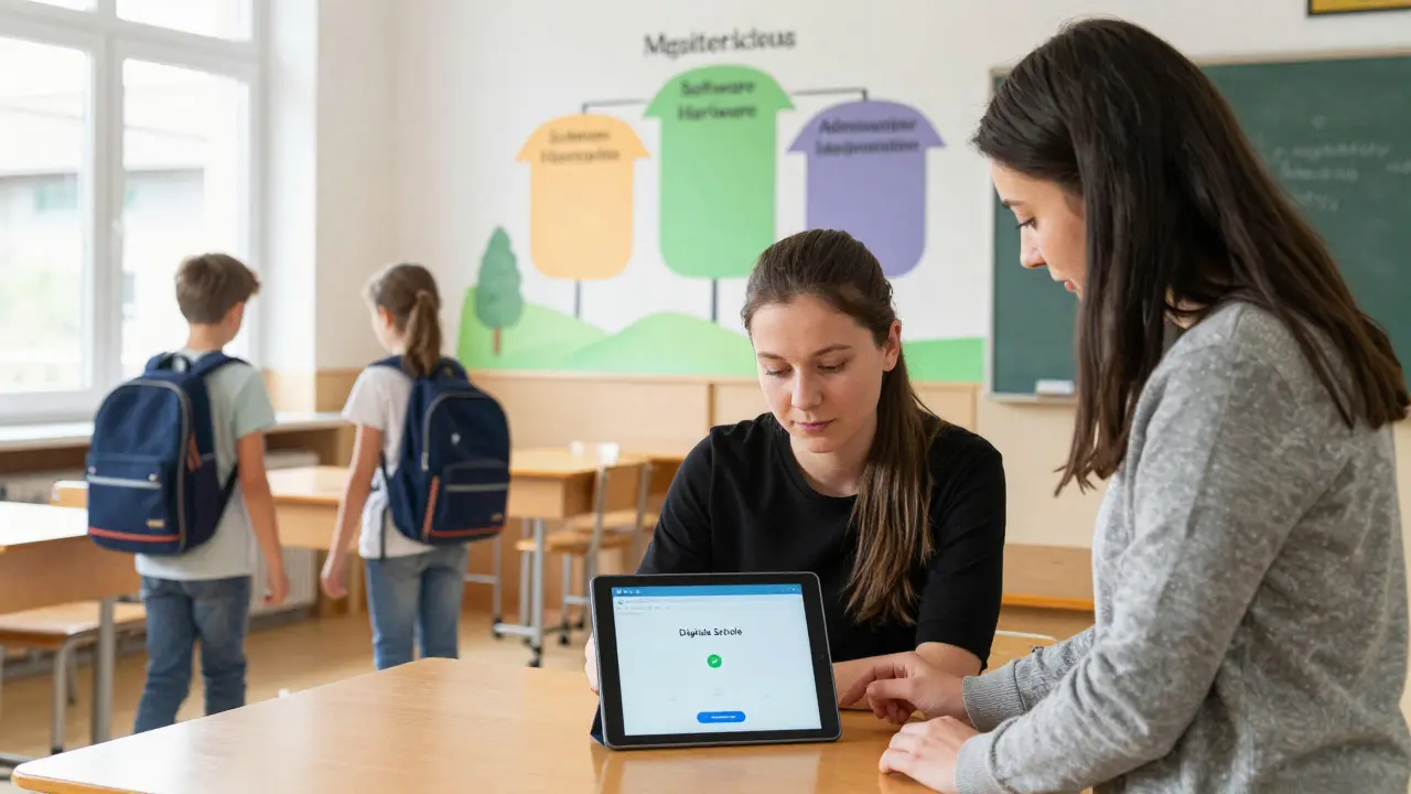 Ein Digitalisierungsbeauftragter hilft Lehrkräften, die bundesweite Plattform 'Digitale Schule' zu nutzen.