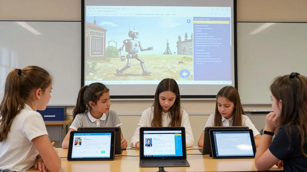 Mädchen in Graz präsentieren ein selbst programmiertes digitales Spiel zur Geschichte des 19. Jahrhunderts.