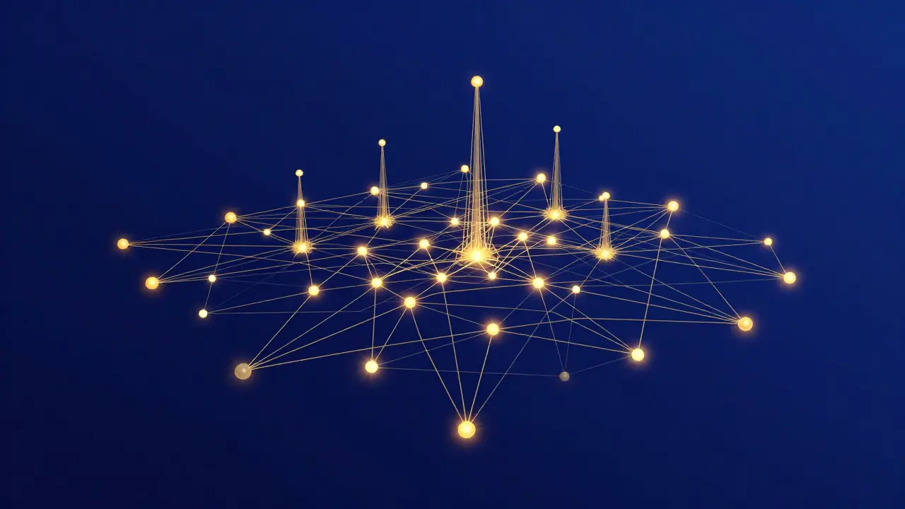 Visuelle Darstellung vernetzter Forschungsinstitute als Knotenpunkte