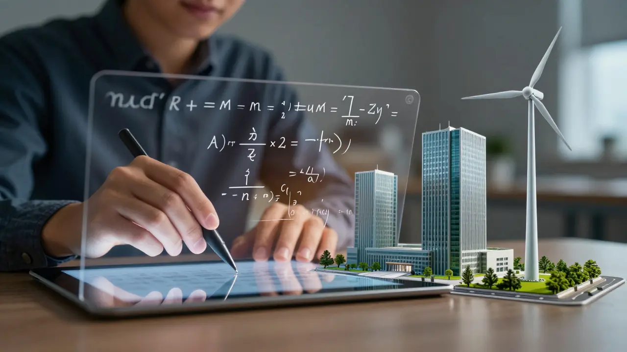 Symbolische Darstellung des Weges von der MINT-Bildung zum Ingenieurberuf.