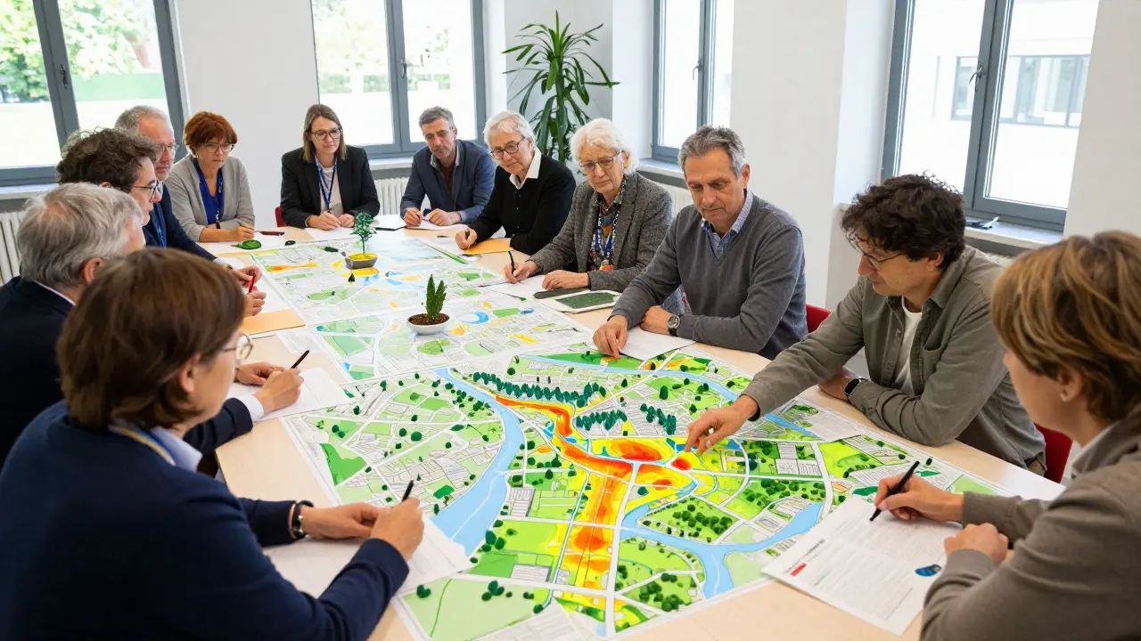 Bürger planen gemeinsam Begrünung auf Basis von Hitzekarten