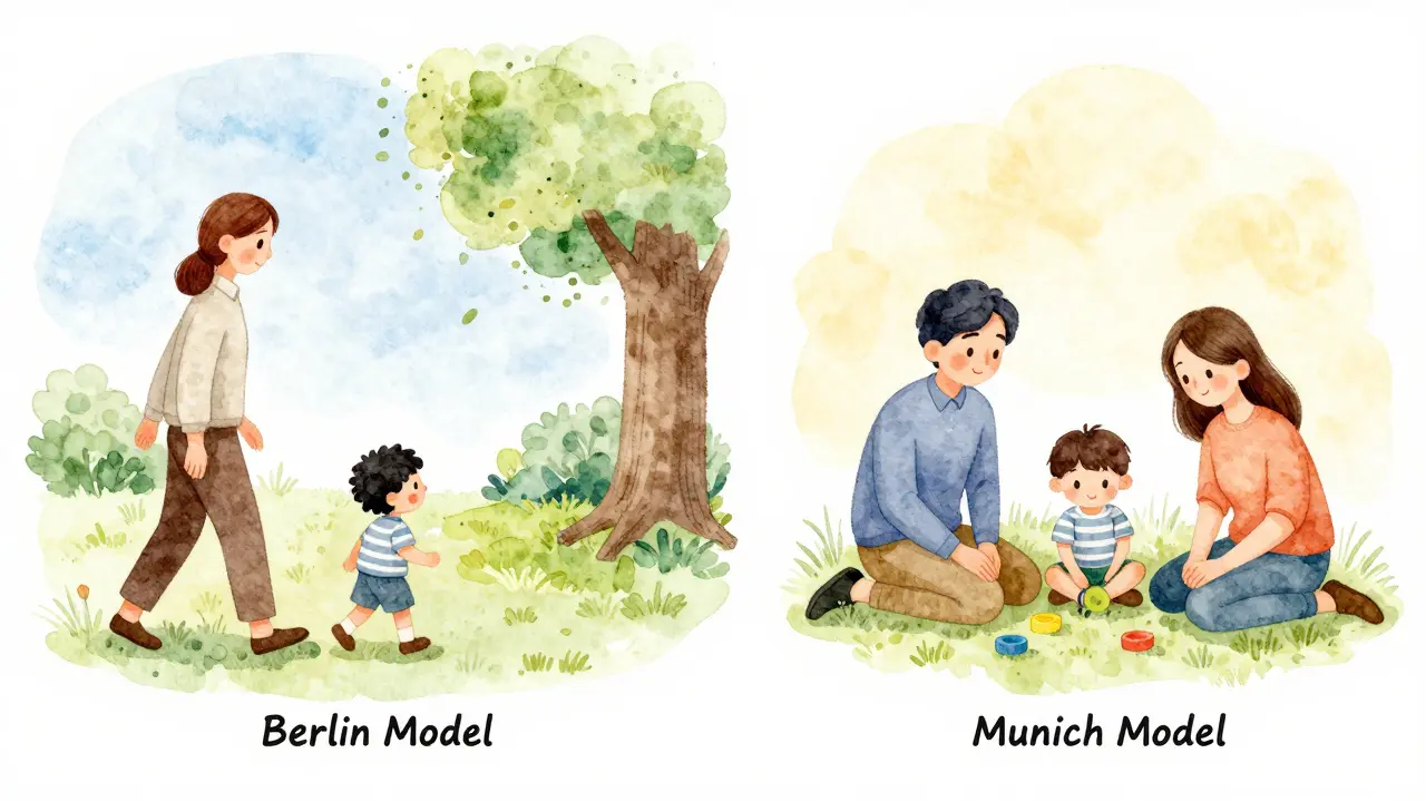 Illustration der Eingewöhnungsmodelle Berlin und München