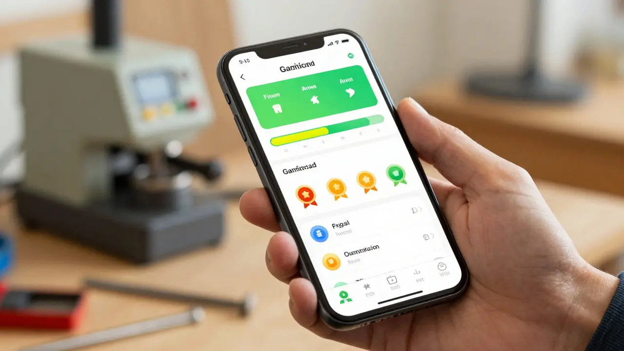 Gamifizierte Azubi-App auf Smartphone