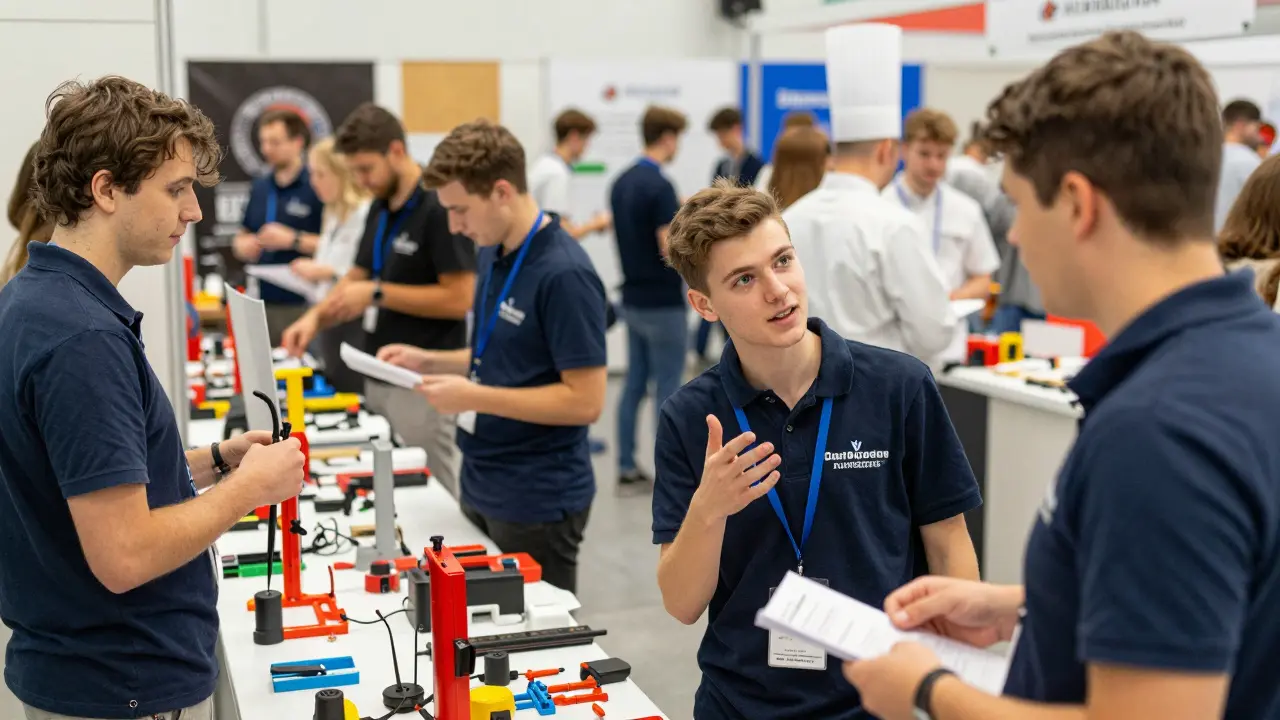 Jugendliche treffen Ausbilder auf einer Messe