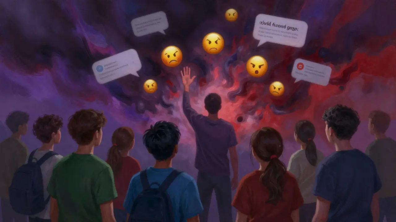 Students standing together against storm of negative comments