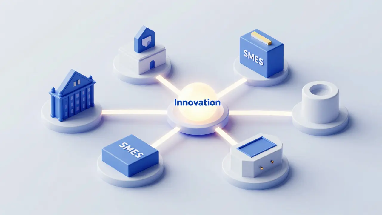 Abstrakte Darstellung des Innovationsnetzwerks