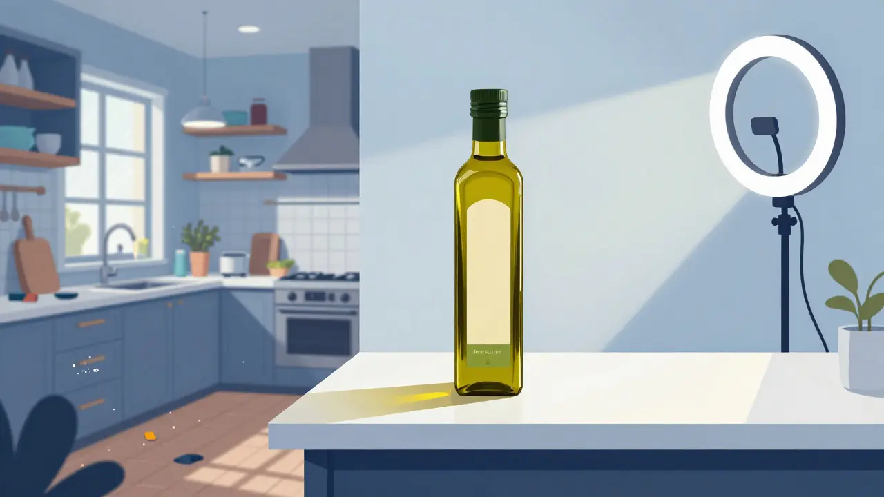 Kontrast zwischen chaotischer Realität und perfekt inszenierter Werbung