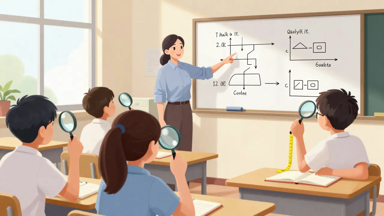 Schüler und Lehrer arbeiten gemeinsam an einem wissenschaftlichen Projekt im Klassenzimmer