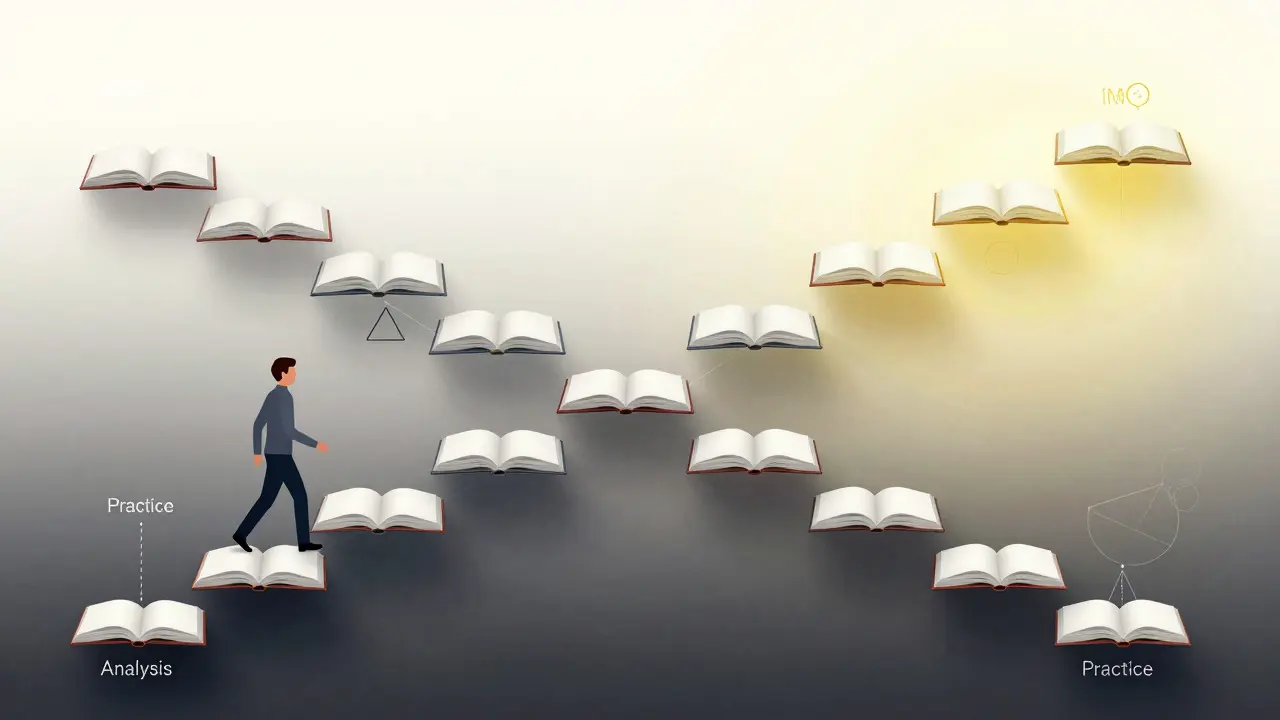 Conceptual illustration of a step-by-step study plan leading to academic success