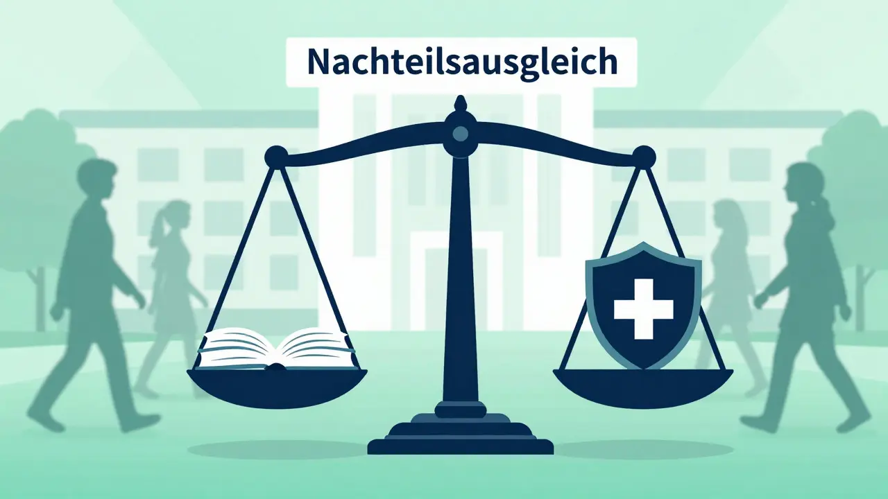 Symbolische Waage für faire Prüfungsbedingungen